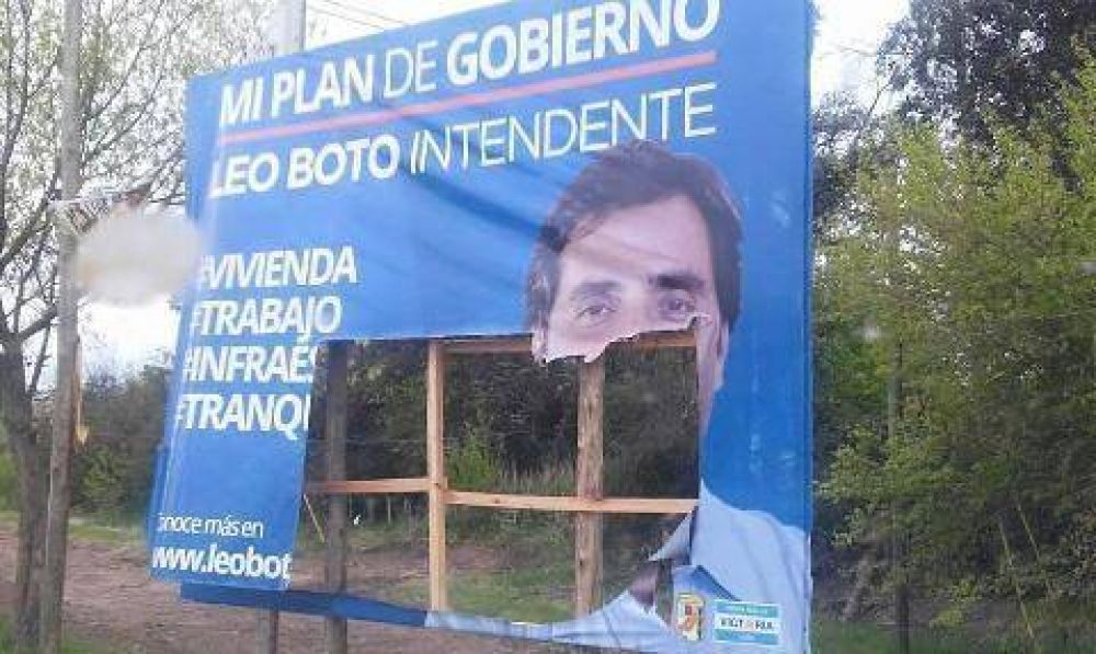 El sector de Boto denunci� un �plan sistem�tico de rotura� de su carteler�a pol�tica