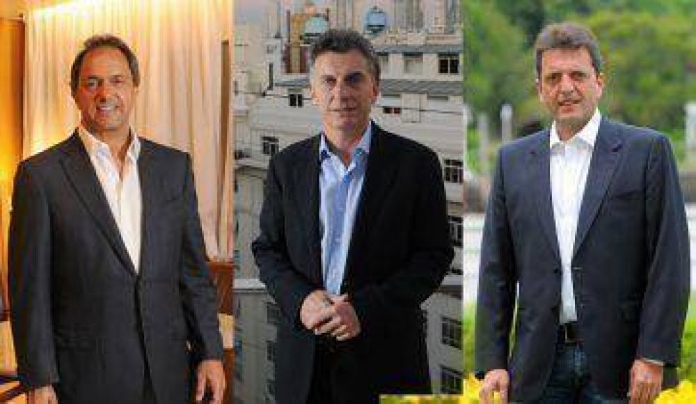 Scioli 37,1%, Macri 26,2% y Massa 20,1%