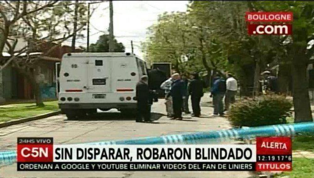 Sin efectuar un solo disparo, robaron un cami�n blindado en Boulogne