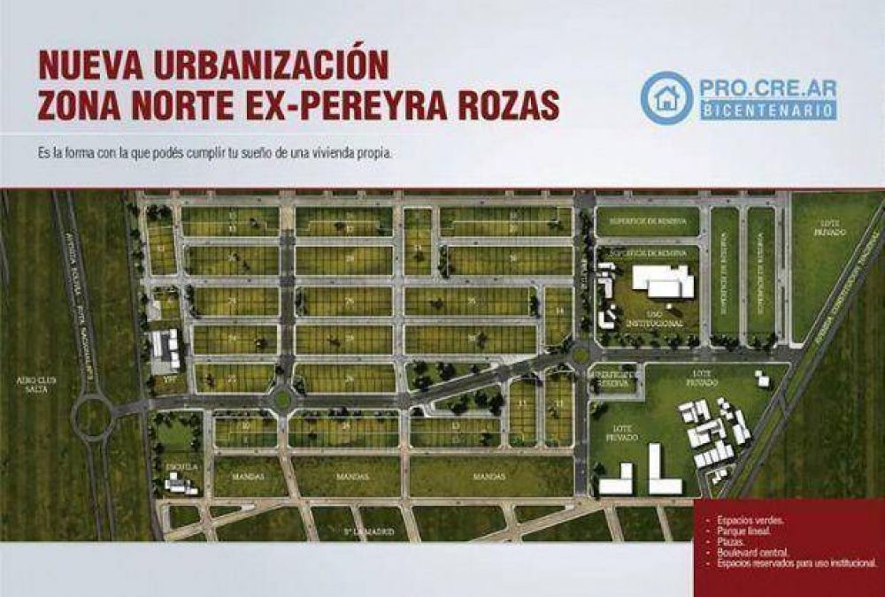 Ma�ana sortean 575 lotes de ProCreAr para la urbanizaci�n de zona norte
