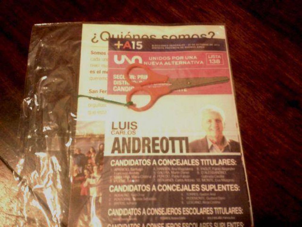 El Vecinalismo promueve el corte de boleta de Andreotti