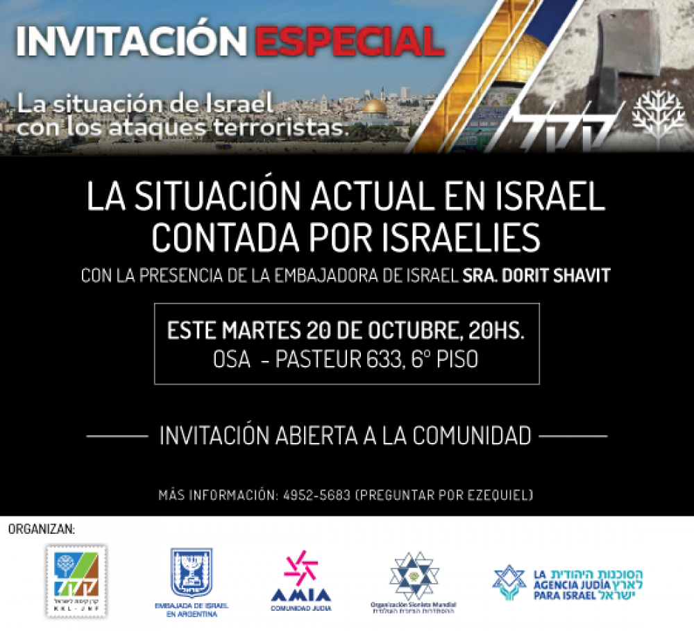 La comunidad judía argentina realizará una charla sobre la situación en Israel