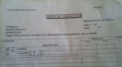 Quintar pago hasta el sandwich y la coca con fondos municipales