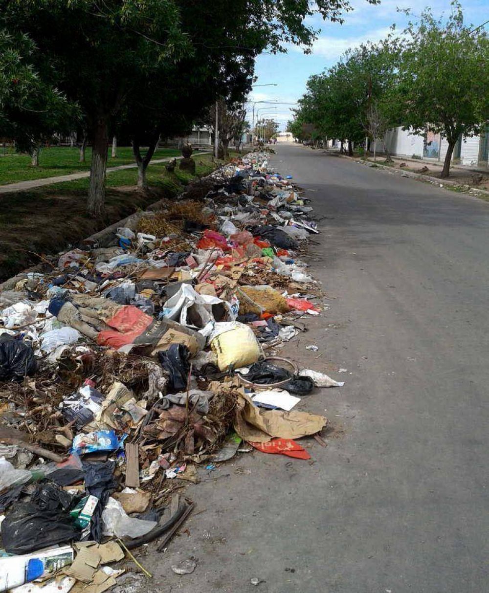 Una plaza de Guaymall�n ornamentada con residuos