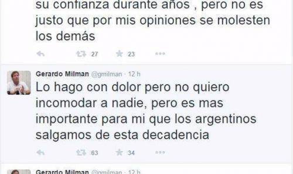 Milman apoy� a Macri y renunci� al GEN v�a Twitter