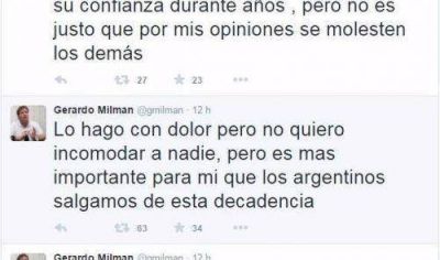 Milman apoy� a Macri y renunci� al GEN v�a Twitter