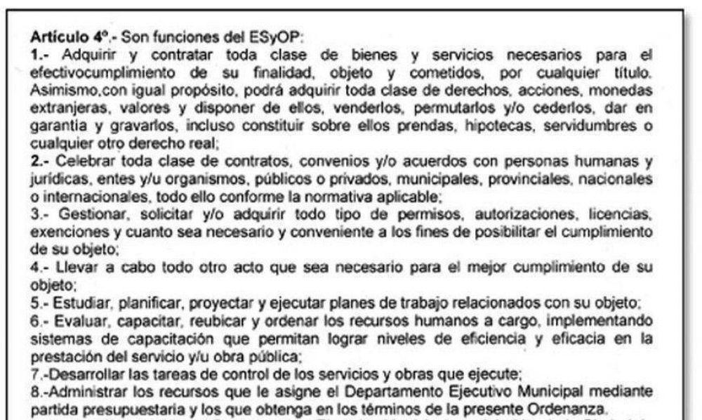Mestre tendr� un megaente aut�rquico de obras y servicios p�blicos, sin control opositor
