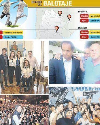 Campa�as paralelas: ayer Scioli y Macri en las mismas provincias