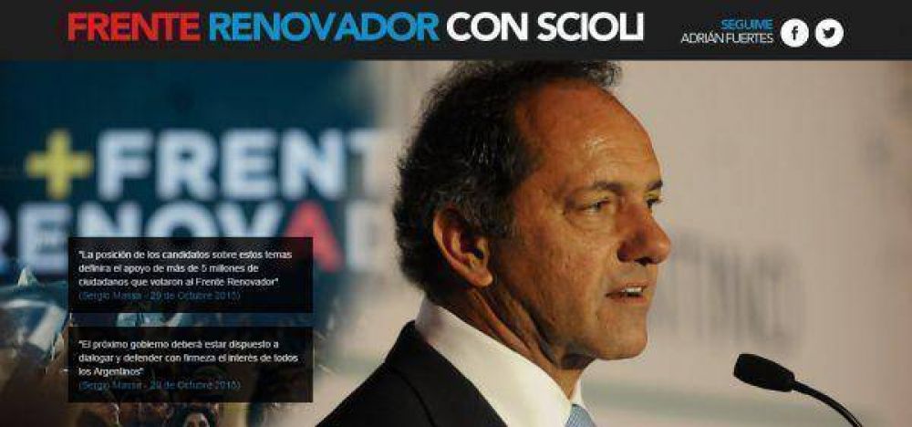Lanzan el sitio �Frente Renovador con Scioli�