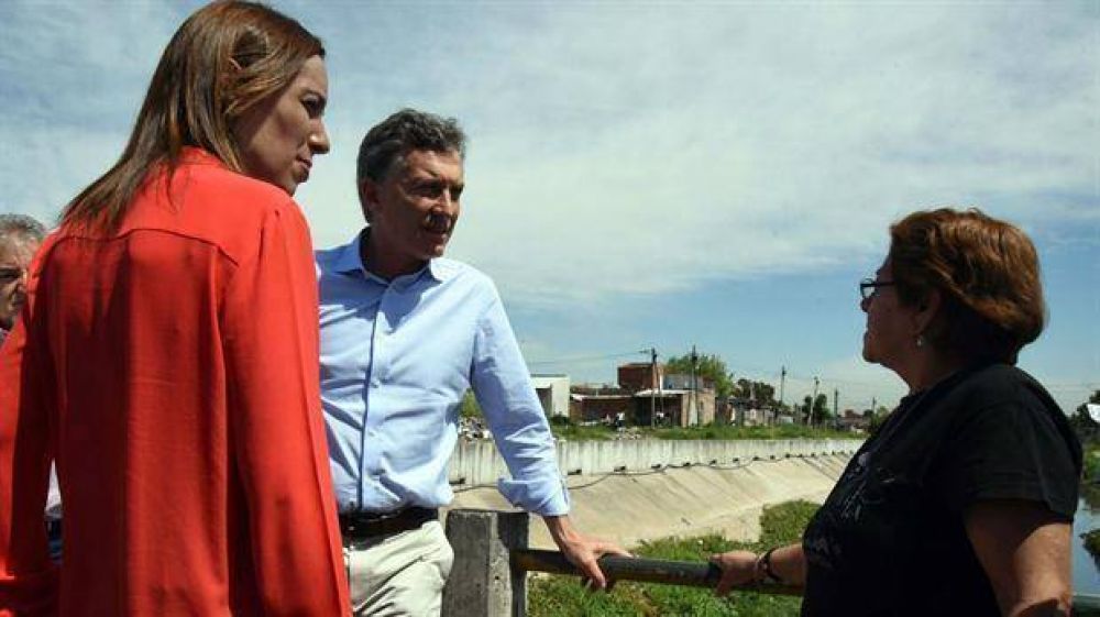 Mauricio Macri y Mar�a Eugenia Vidal se comprometieron a terminar obras h�dricas en Lomas de Zamora