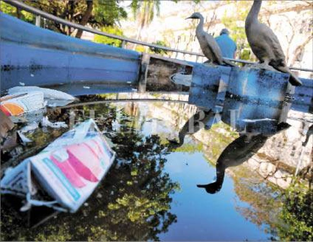 En Santa Fe hay fuentes que se usan como cestos de basura