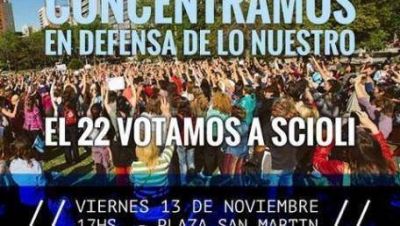 Convocan a concentrarse en plazas en apoyo a Scioli