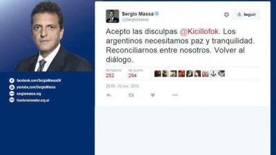 Sergio Massa acept� las disculpas de Axel Kicillof