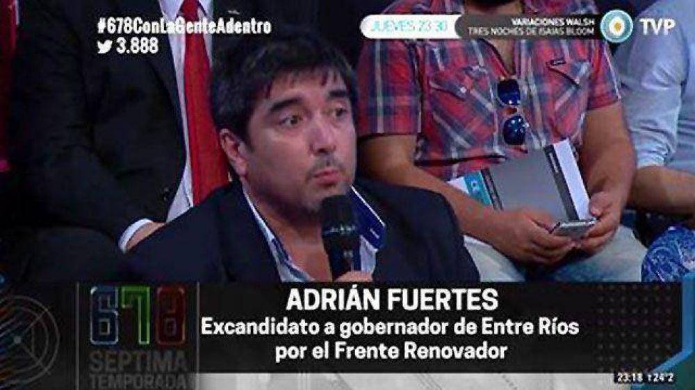 Adri�n Fuertes pidi� el voto por Scioli en 6,7,8