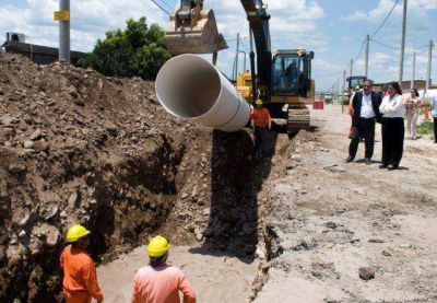 Inici� la segunda etapa de la obra de desag�es del Sur