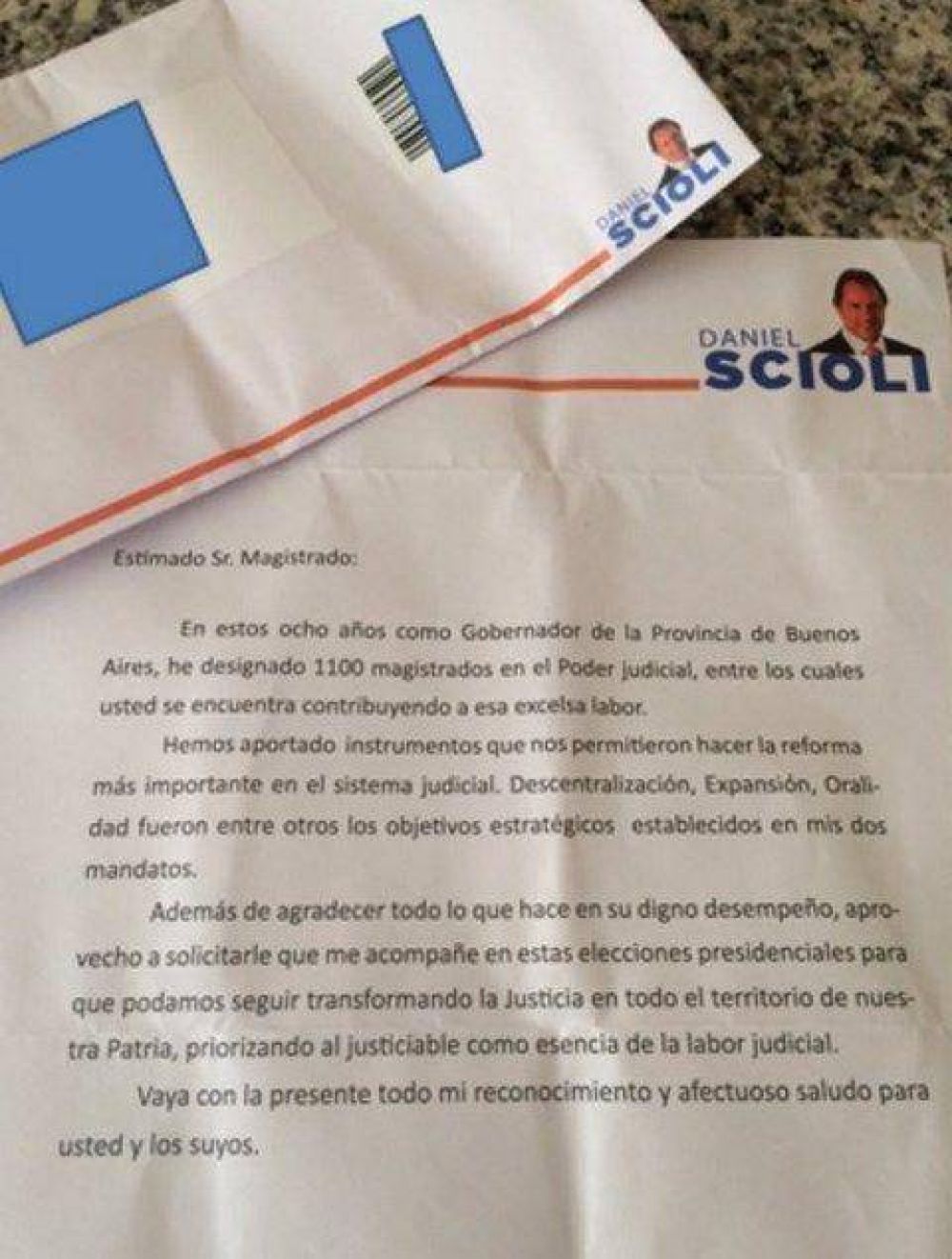 El gobernador pidi� por carta a los jueces bonaerenses que lo voten