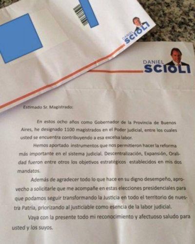 El gobernador pidi� por carta a los jueces bonaerenses que lo voten
