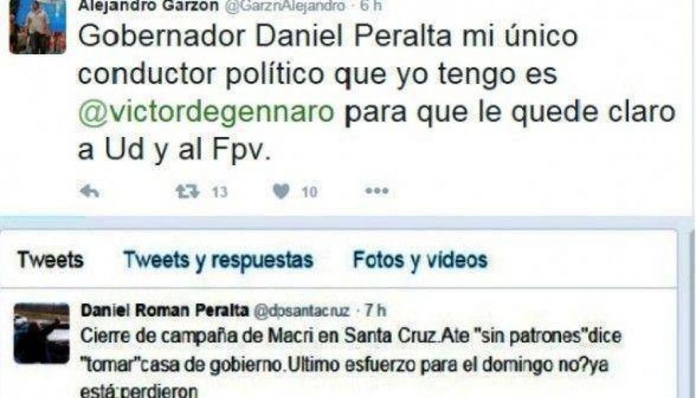 Garz�n le respondi� a Peralta tras haber acusado a ATE de hacerle el 