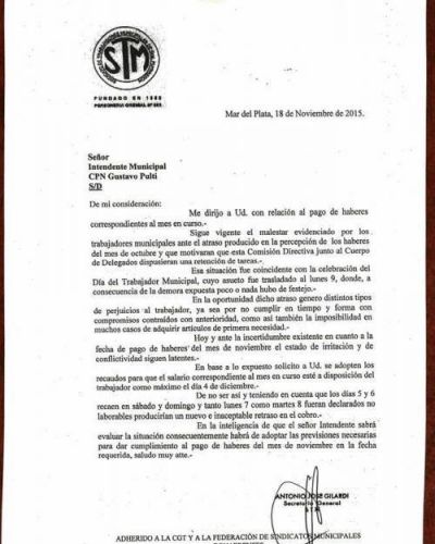 Trabajadores municipales advierten: �No queremos cobrar tarde de nuevo�