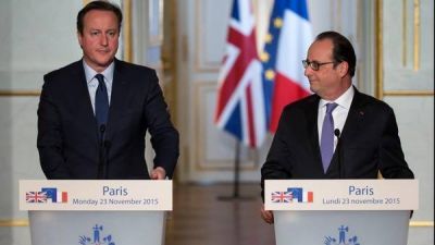 Hollande recibi� en Par�s el apoyo del premier Cameron