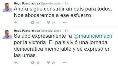 Passalacqua salud� a Macri y pidi� construir un pa�s para todos