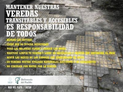 Lanzan campa�a por veredas transitables y accesibles
