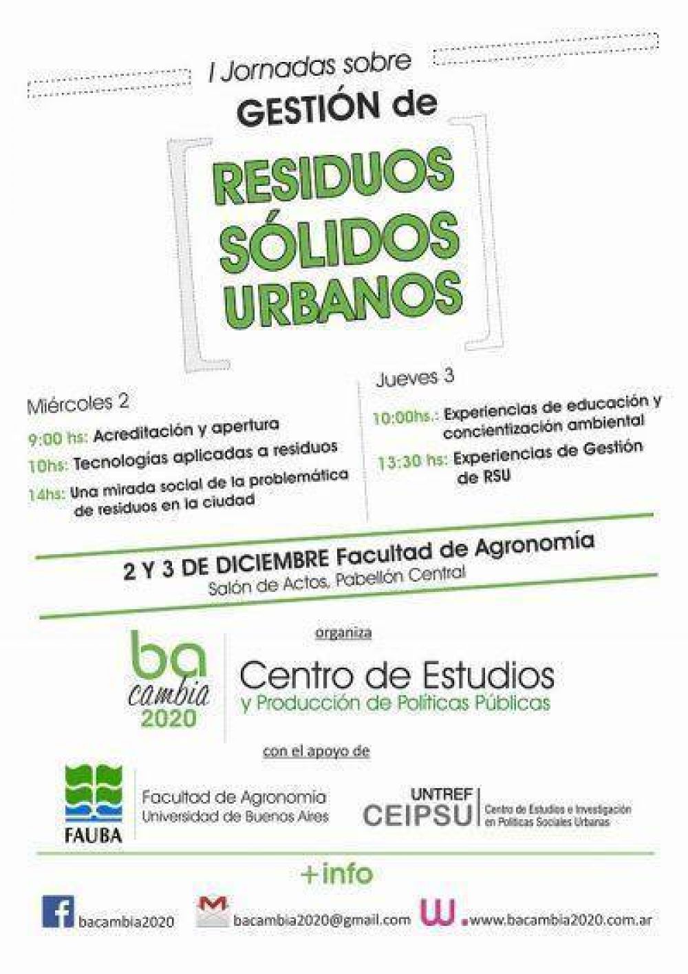 Convocatoria a las I Jornadas sobre Gesti�n Integral de Residuos S�lidos Urbanos