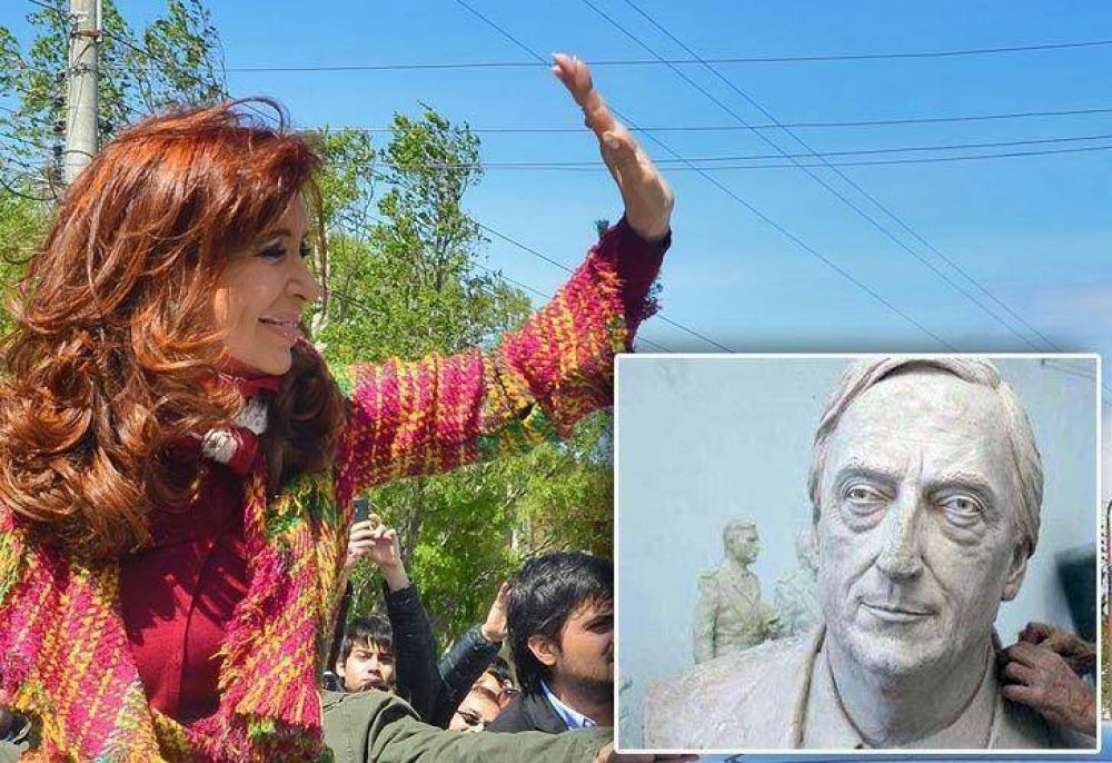 CFK organiza su festejo de despedida con discurso, militancia y busto de N�stor