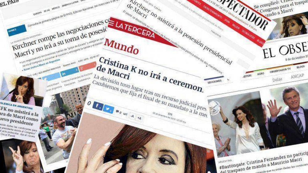 Cristina Kirchner no ir al acto de traspaso: las repercusiones en el mundo