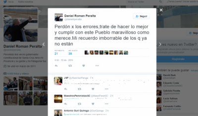 Peralta pidi� �perd�n por los errores