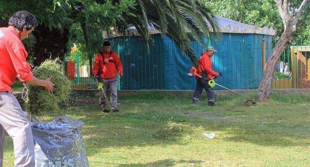 LIMPIEZA DE PLAZAS EN EL DISTRITO
