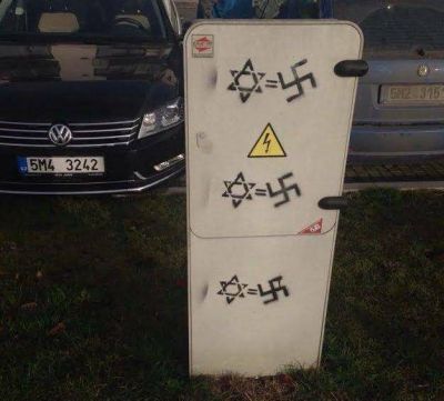 Se encontraron grafitos antisemitas en Rep�blica Checa