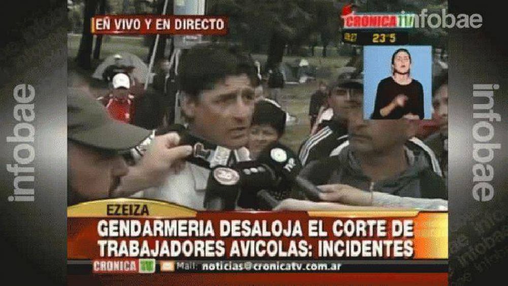 La Gendarmer�a desaloj� a trabajadores de Cresta Roja que cortaban la Riccheri