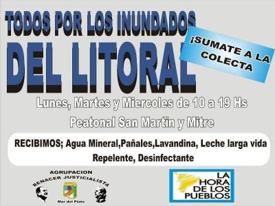 Agrupaciones marplatenses reciben donaciones para el litoral