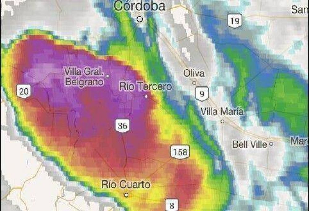 Alerta por tormentas fuertes para esta zona de Crdoba y norte del pas