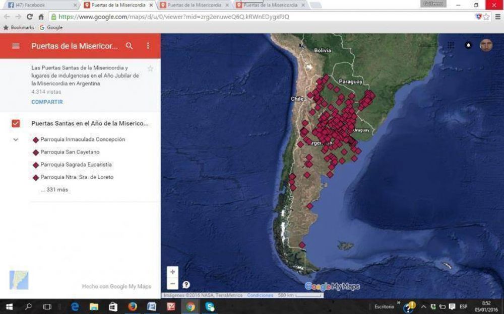 Presentan mapa interactivo con las puertas de la misericordia en la Argentina