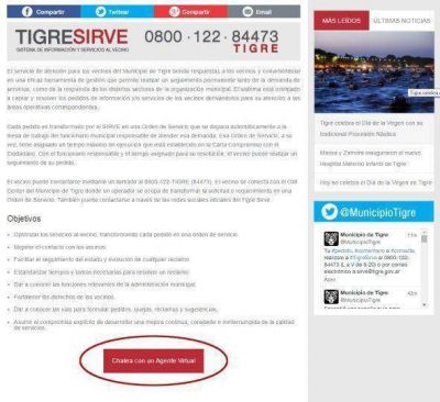 Tigre impulsa innovador m�todo de atenci�n al vecino denominado 