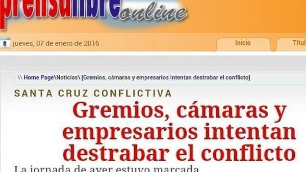 El diario de L�zaro B�ez critica al gobierno de Alicia Kirchner