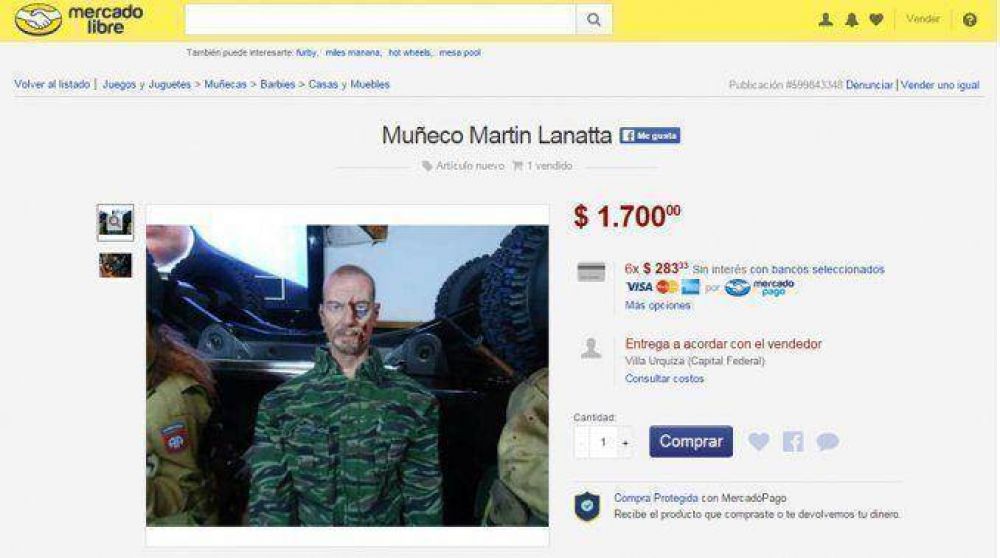 Oportunistas: ya venden el mu�eco de Mart�n Lanatta por Internet