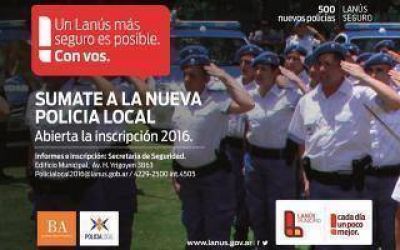 Abri� la inscripci�n para la Polic�a local en Lan�s