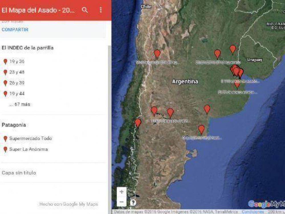 La argentinidad al palo: Un platense cre� �El mapa del asado�