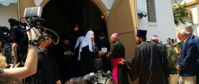 Autoridades de la CEP y Nuncio Apost�lico participan de la celebraci�n religiosa del Patriarca Kiril