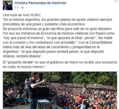 Cristina cit� a Kicillof: 
