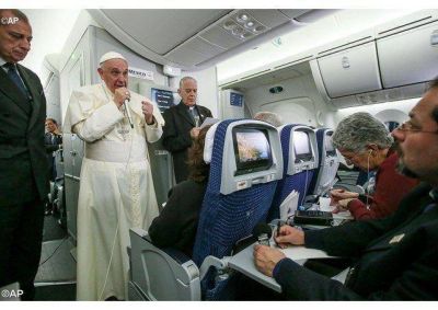 Di�logo del Papa con los periodistas en el vuelo de regreso de M�xico