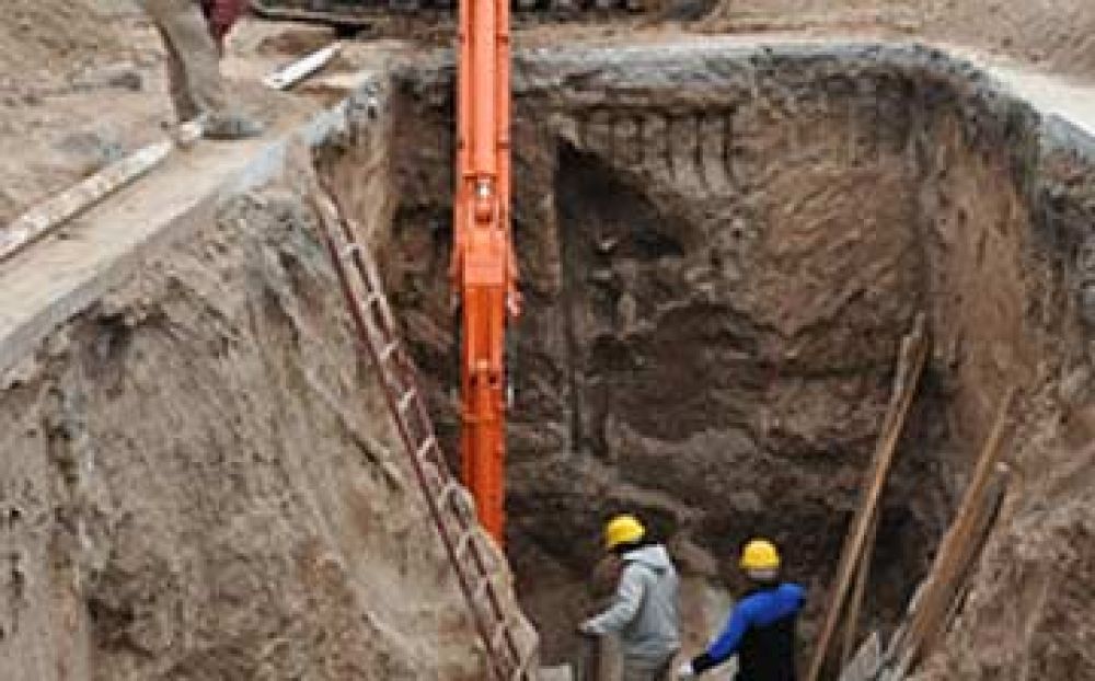 Avanzan los trabajos de la red cloacal en El Jag�el