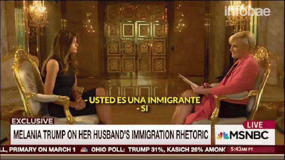 La esposa de Donald Trump se jact� de haber cumplido con la ley como inmigrante