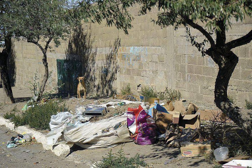 Un verdadero basural en una vereda del cementerio