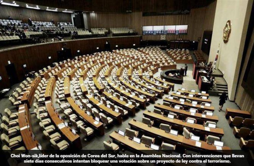 Siete d�as sin parar de hablar en el Congreso de Corea del Sur