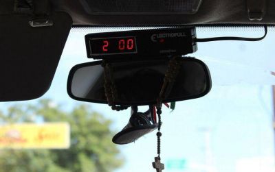 Protesta de taxistas en contra del uso de la tarjeta magn�tica