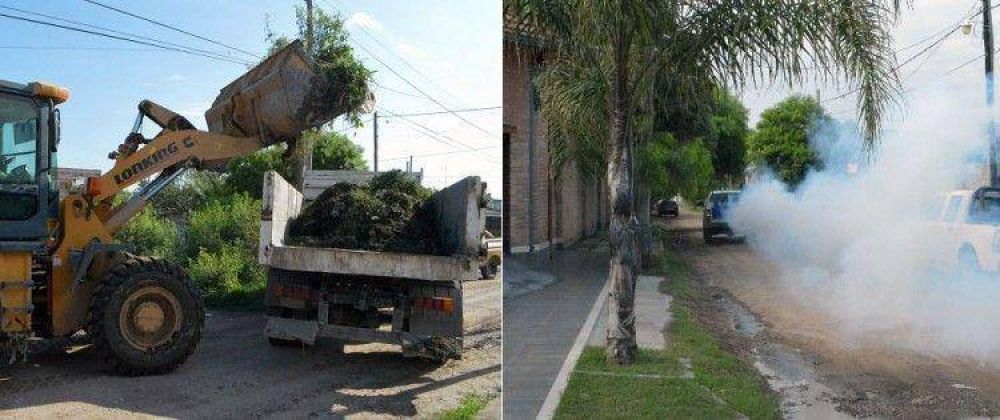 Tareas de limpieza, fumigaci�n, mejoras luminarias y desmalezamiento en el Barrio Am�rica del Sur y Villa Hortensia